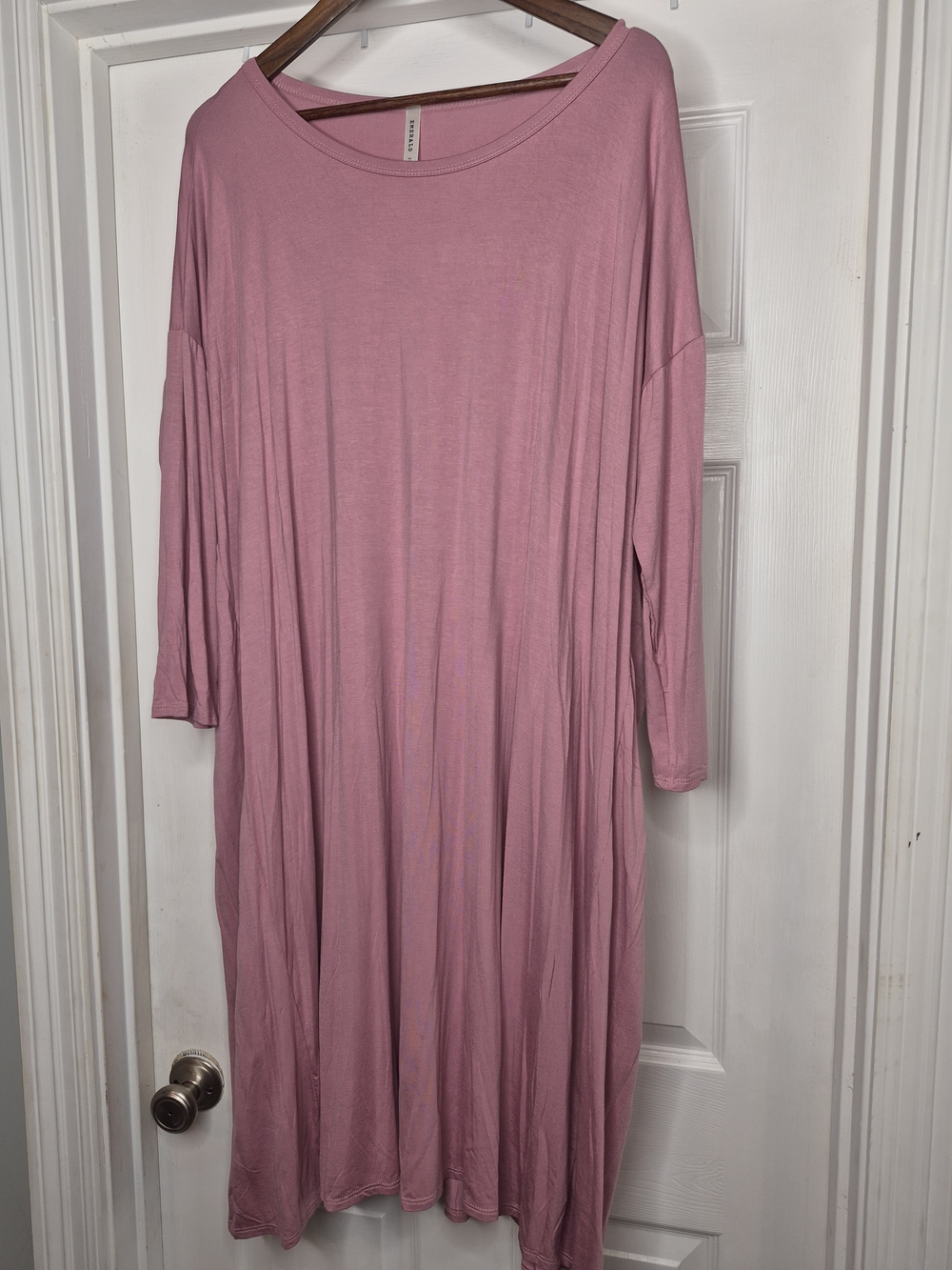 Emerald Dusty Rose Dress with Scoop Neck 2x